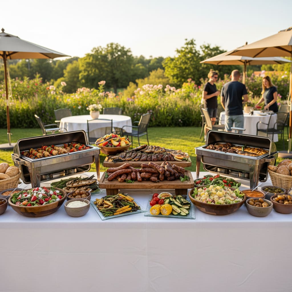 Buffet mit Grillgerichten